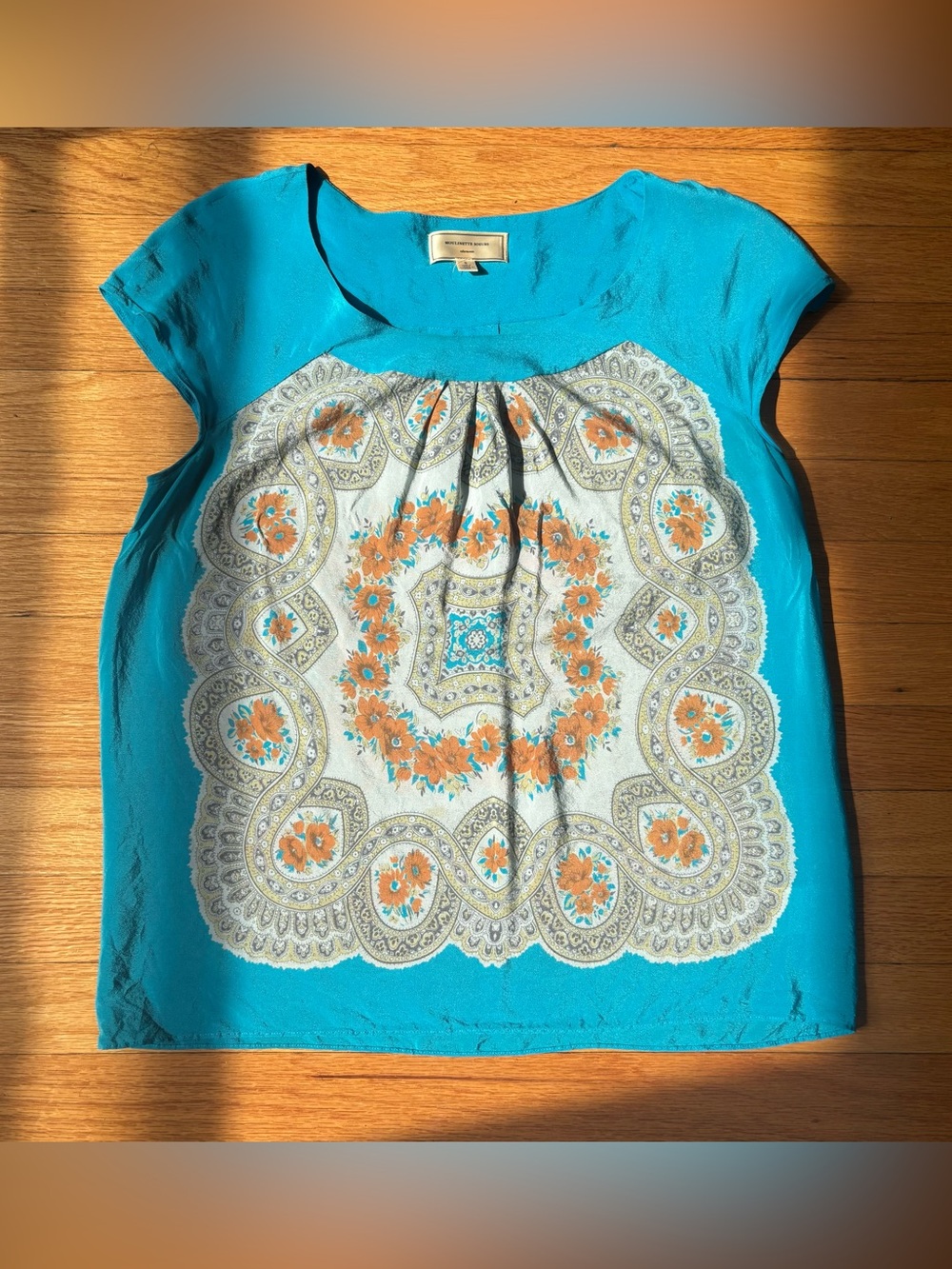 100% silk Anthropologie cap sleeve top